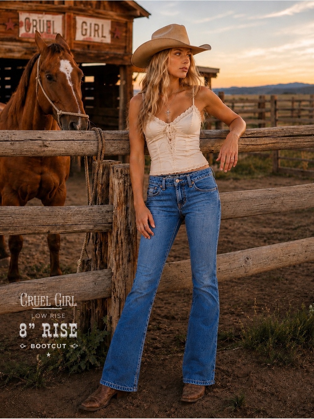 Cruel Girl Low Rise Slim Jeans Size 0 Regular Bootcut Western Denim